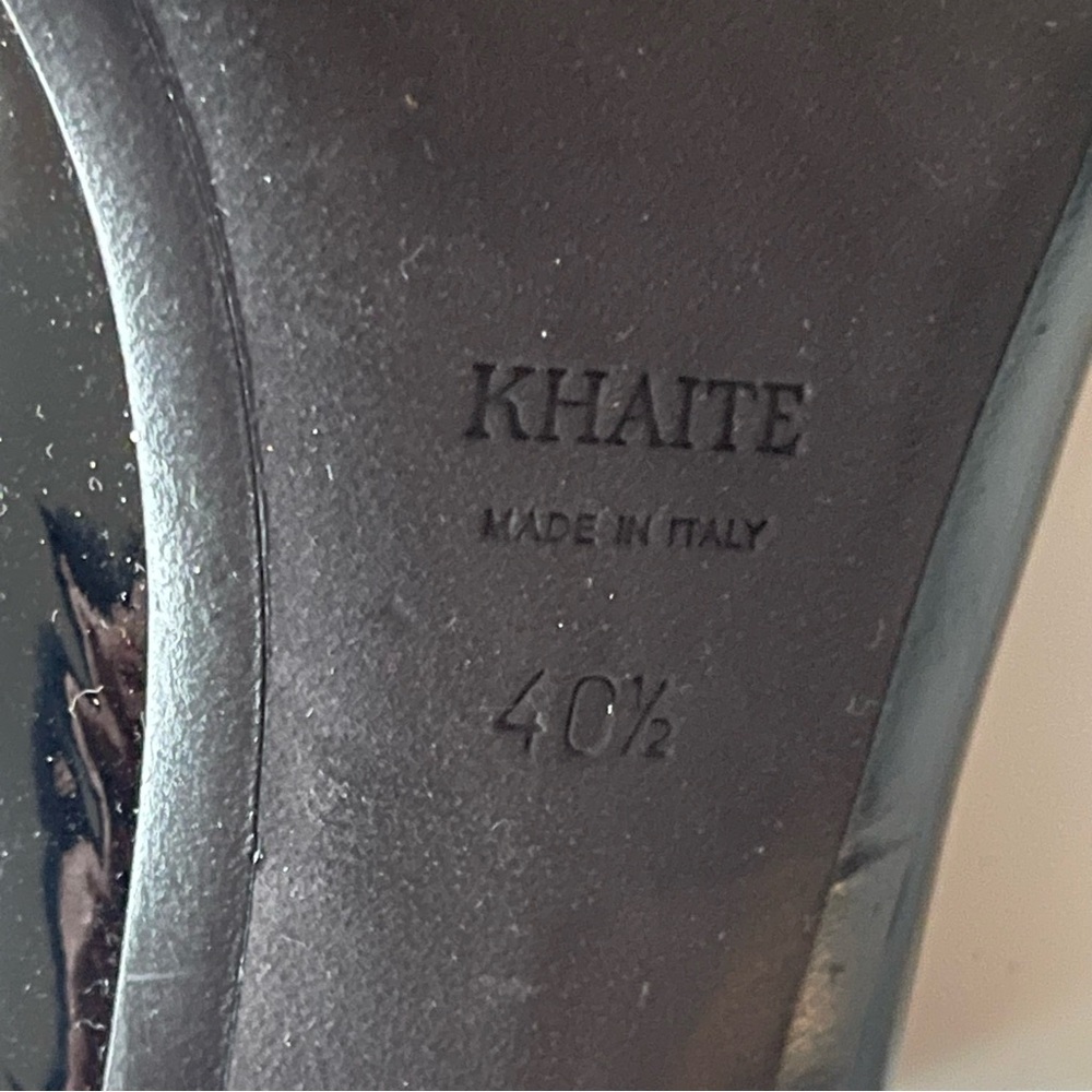 KHAITE Black Patent Leather Crystal Strap Heels Sandals Made Italy Size 40.5 - Picture 7 of 8